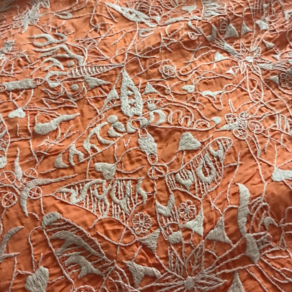 Chan Luu Silk Ballet Embroidered Skirt in Tangerine - Picture 9 of 16